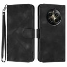 For Realme 12 Pro 5G Global/12 Pro+ 5G Global Line Pattern Skin Feel Leather Phone Case(Black) - 1