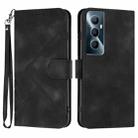 For Realme C65 4G Line Pattern Skin Feel Leather Phone Case(Black) - 1