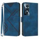 For Realme C65 4G Line Pattern Skin Feel Leather Phone Case(Royal Blue) - 1