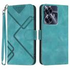 For Realme C55 4G Global/Narzo N55 Line Pattern Skin Feel Leather Phone Case(Light Blue) - 1