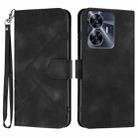 For Realme C55 4G Global/Narzo N55 Line Pattern Skin Feel Leather Phone Case(Black) - 1