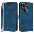 For Realme C55 4G Global/Narzo N55 Line Pattern Skin Feel Leather Phone Case(Royal Blue) - 1