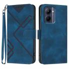 For Realme C33 2022 Global/2023 Global Line Pattern Skin Feel Leather Phone Case(Royal Blue) - 1