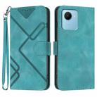 For Realme C30 4G/Narzo 50i Prime/C30s Line Pattern Skin Feel Leather Phone Case(Light Blue) - 1