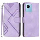 For Realme C30 4G/Narzo 50i Prime/C30s Line Pattern Skin Feel Leather Phone Case(Light Purple) - 1