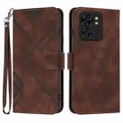 For Motorola Edge 40 Line Pattern Skin Feel Leather Phone Case(Coffee) - 1