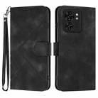 For Motorola Edge 40 Line Pattern Skin Feel Leather Phone Case(Black) - 1