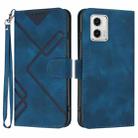 For Motorola Moto G 5G 2023 Line Pattern Skin Feel Leather Phone Case(Royal Blue) - 1