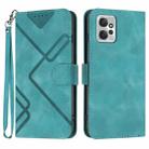 For Motorola Moto G Power 2023 Line Pattern Skin Feel Leather Phone Case(Light Blue) - 1