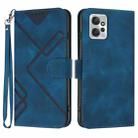 For Motorola Moto G Power 2023 Line Pattern Skin Feel Leather Phone Case(Royal Blue) - 1