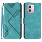 For Motorola Moto G Stylus 5G 2023 Line Pattern Skin Feel Leather Phone Case(Light Blue) - 1