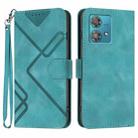 For Motorola Edge 40 Neo 5G Line Pattern Skin Feel Leather Phone Case(Light Blue) - 1