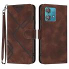 For Motorola Edge 40 Neo 5G Line Pattern Skin Feel Leather Phone Case(Coffee) - 1