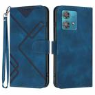 For Motorola Edge 40 Neo 5G Line Pattern Skin Feel Leather Phone Case(Royal Blue) - 1