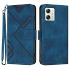 For Motorola Moto G54 Global Line Pattern Skin Feel Leather Phone Case(Royal Blue) - 1