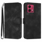 For Motorola Moto G84 5G Line Pattern Skin Feel Leather Phone Case(Black) - 1