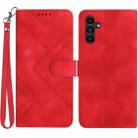 For Samsung Galaxy S23 FE 5G Line Pattern Skin Feel Leather Phone Case(Red) - 1