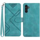 For Samsung Galaxy S23 FE 5G Line Pattern Skin Feel Leather Phone Case(Light Blue) - 1