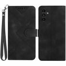 For Samsung Galaxy S23 FE 5G Line Pattern Skin Feel Leather Phone Case(Black) - 1