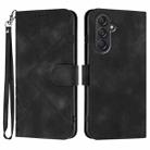 For Samsung Galaxy M55 5G Line Pattern Skin Feel Leather Phone Case(Black) - 1