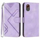 For Samsung Galaxy Xcover7 5G Line Pattern Skin Feel Leather Phone Case(Light Purple) - 1