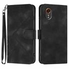 For Samsung Galaxy Xcover7 5G Line Pattern Skin Feel Leather Phone Case(Black) - 1