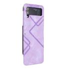 For Samsung Galaxy Z Flip3 Line Pattern Skin Feel Leather Phone Case(Light Purple) - 1