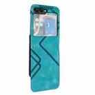 For Samsung Galaxy Z Flip5 Line Pattern Skin Feel Leather Phone Case(Light Blue) - 1