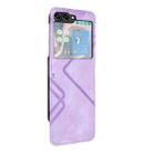 For Samsung Galaxy Z Flip5 Line Pattern Skin Feel Leather Phone Case(Light Purple) - 1