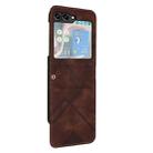 For Samsung Galaxy Z Flip5 Line Pattern Skin Feel Leather Phone Case(Coffee) - 1