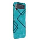 For Samsung Galaxy Z Flip4 Line Pattern Skin Feel Leather Phone Case(Light Blue) - 1