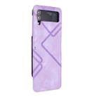 For Samsung Galaxy Z Flip4 Line Pattern Skin Feel Leather Phone Case(Light Purple) - 1