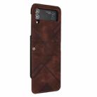 For Samsung Galaxy Z Flip4 Line Pattern Skin Feel Leather Phone Case(Coffee) - 1