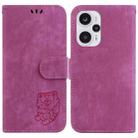 For Redmi Note 12 Turbo Little Tiger Embossed Leather Phone Case(Rose Red) - 1