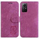 For Xiaomi Redmi Note 12S Little Tiger Embossed Leather Phone Case(Rose Red) - 1