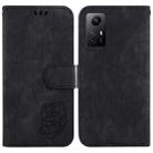 For Xiaomi Redmi Note 12S Little Tiger Embossed Leather Phone Case(Black) - 1