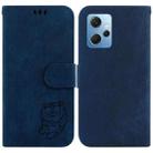 For Redmi Note 12 4G Global Little Tiger Embossed Leather Phone Case(Dark Blue) - 1