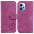 For Redmi Note 12 4G Global Little Tiger Embossed Leather Phone Case(Rose Red) - 1