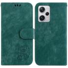 For Redmi Note 12 Pro+ Global Little Tiger Embossed Leather Phone Case(Green) - 1