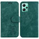 For Redmi Note 12 5G Global Little Tiger Embossed Leather Phone Case(Green) - 1