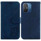 For Xiaomi Redmi 12C / 11A Little Tiger Embossed Leather Phone Case(Dark Blue) - 1