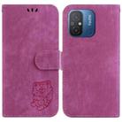 For Xiaomi Redmi 12C / 11A Little Tiger Embossed Leather Phone Case(Rose Red) - 1