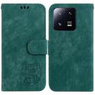 For Xiaomi 13 Pro Little Tiger Embossed Leather Phone Case(Green) - 1