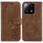 For Xiaomi 13 Pro Little Tiger Embossed Leather Phone Case(Brown) - 1