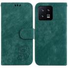 For Xiaomi 13 5G Little Tiger Embossed Leather Phone Case(Green) - 1