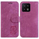 For Xiaomi 13 5G Little Tiger Embossed Leather Phone Case(Rose Red) - 1