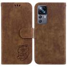 For Xiaomi 12T / 12T Pro Little Tiger Embossed Leather Phone Case(Brown) - 1