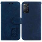 For Redmi Note 11 Pro 4G/5G Global Little Tiger Embossed Leather Phone Case(Dark Blue) - 1