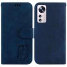 For Xiaomi 12 Lite Little Tiger Embossed Leather Phone Case(Dark Blue) - 1