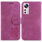 For Xiaomi 12 Lite Little Tiger Embossed Leather Phone Case(Rose Red) - 1